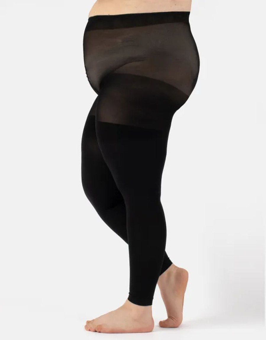 Donna Calzitaly | Leggings Curvy Taglie Forti In Microfibra 3D - 100 Den Nero