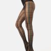 Donna Calzitaly | Collant Tartan Filato Riciclato - 20 Den - Calzitaly Nero