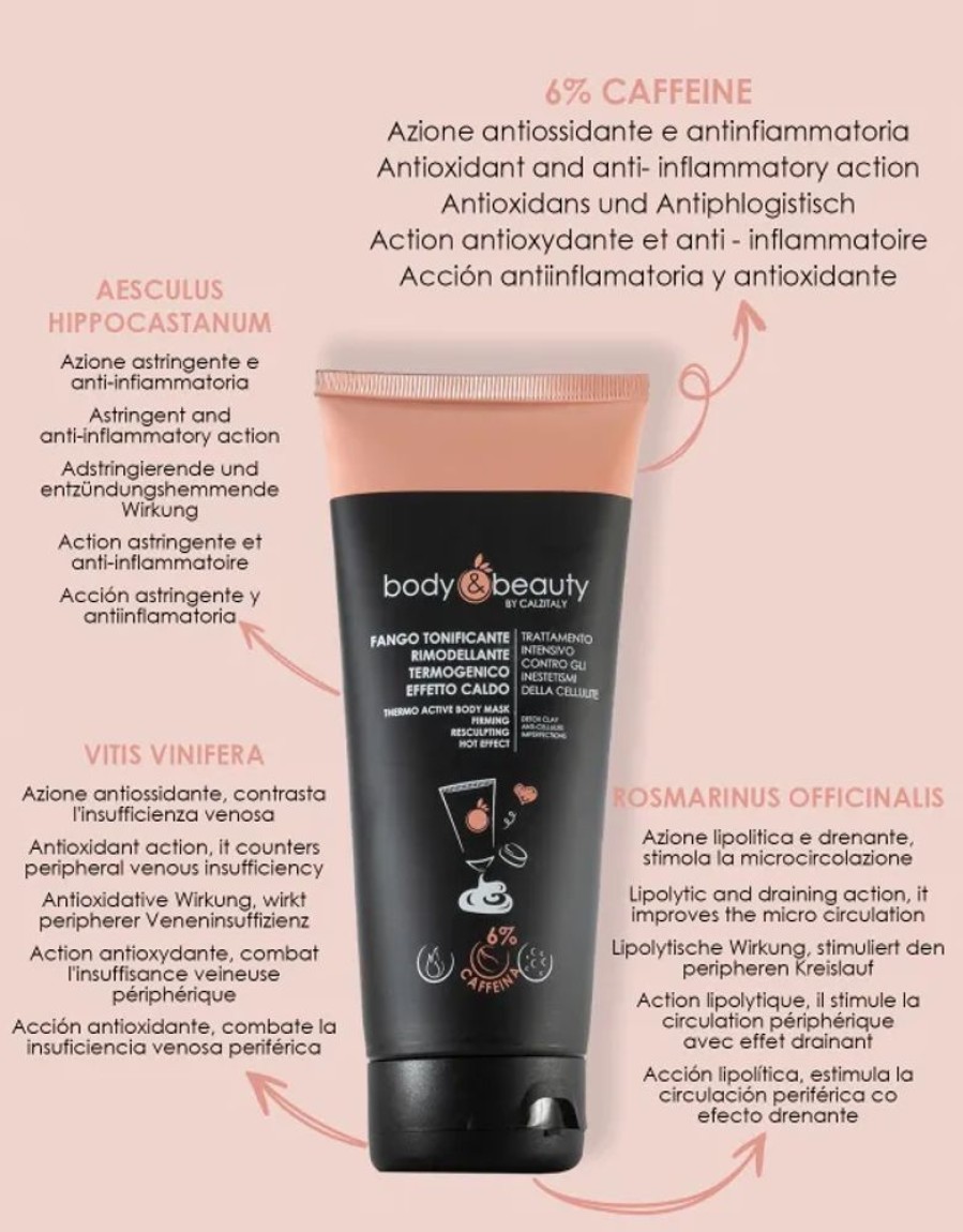 Body & Beauty Calzitaly | Fango Anticellulite Tonificante Rimodellante - Effetto Caldo Pelle